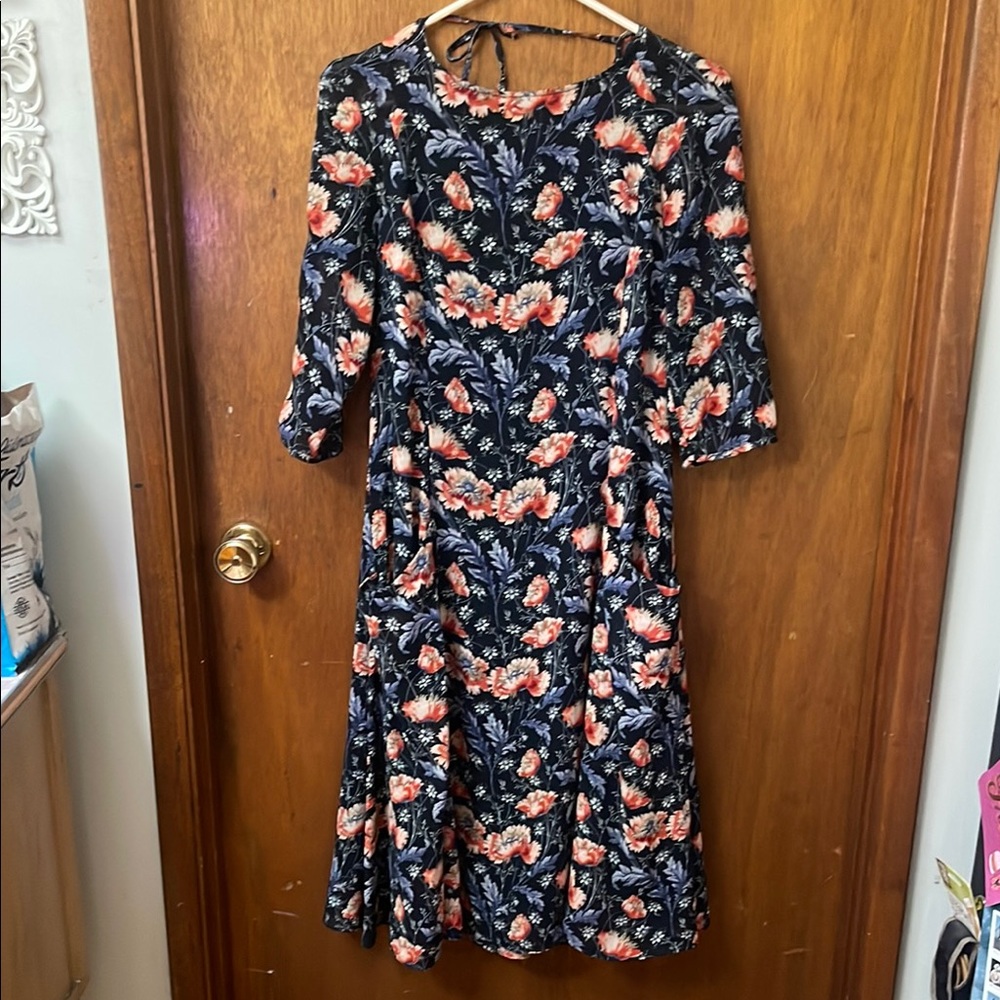 Zara basic floral midi dress